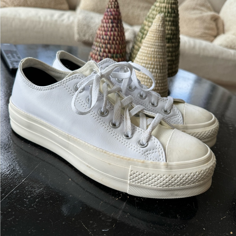 Custom Chuck Taylor All Star Lift Platform Leather platform converse